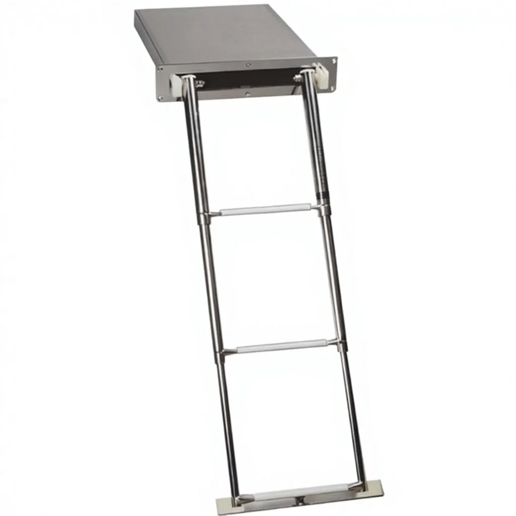 ISURE MARINE Stainless Steel Telescopic 3 Steps/4 Steps Boat Box Ladder Marine Accessories For Boat Yacht Ship RV