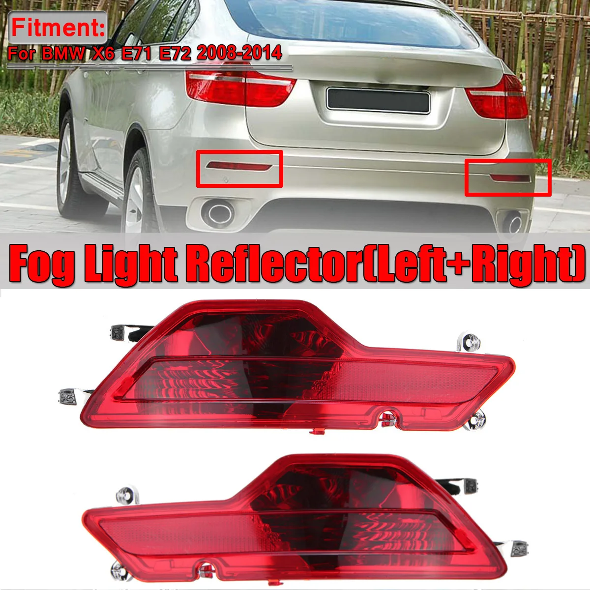

Pair Car Rear Bumper Fog Light Reflector For BMW X6 E71 E72 2008 2009 2010 63147187219 63147187220 Fog Lamp Reflector