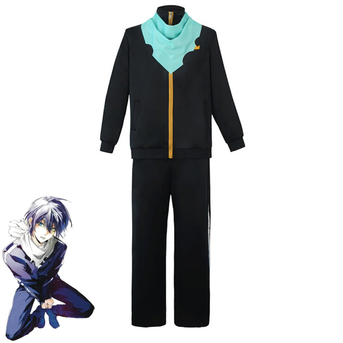 

Anime Noragami Yato Cosplay Costume Black Tracksuit Tops Coat Pants Scarf Uniform Wig Adult Man Woman Daily Leisure Suit 2025