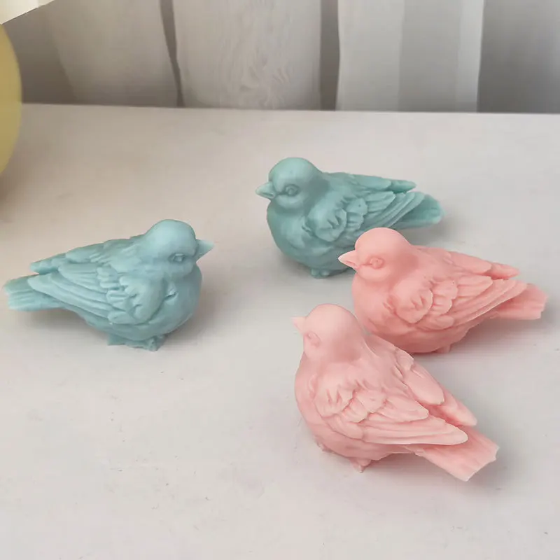 3D Bird candle silicone mold cute bird animal cake chocolate silicone mold home decoration resin silicone mold gypsum mold