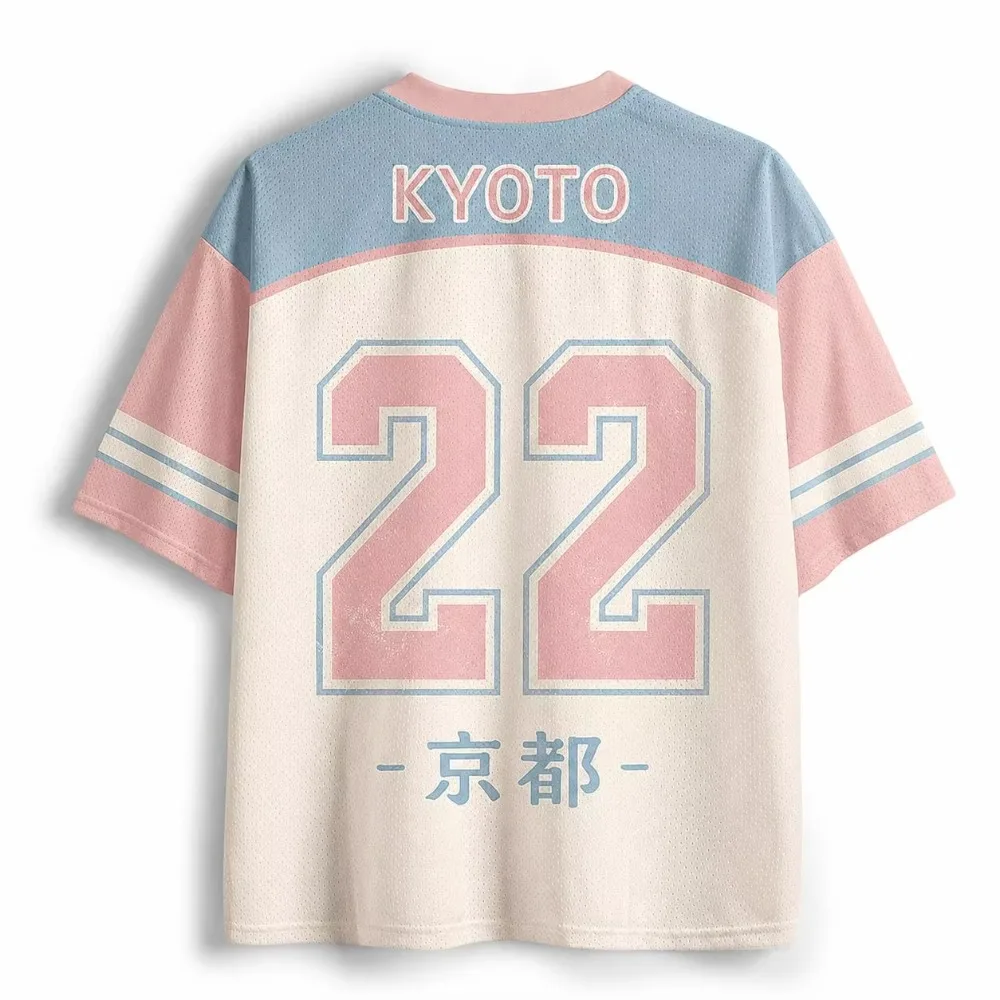 Retro Mount Fuji Cherry Blossom 3D Printed Quick-Dry Breathable Men's V-Neck Loose Large-Sized T-Shirt Street Casual Family Wear