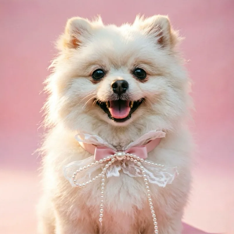 Bow Tie Cat Dog Collar, Adjustable Princess Kitty Puppy Collar, Soft Cute Pet Bowtie Necklace for Small Dogs Cats