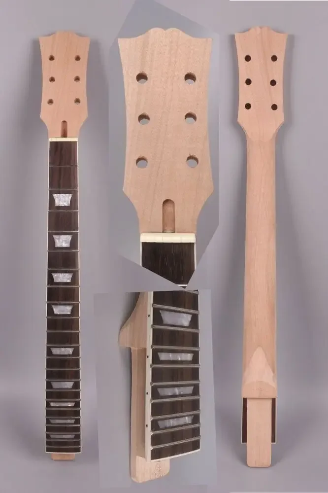 

New Guitar Neck 22 Fret 24.75 Inch Rosewood Fretboard Flower Pot Inlay Set in Style with Side Dots Unfinished Guitar Parts