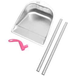 Large Capacity Stainless Steel Long Handle Trash Dustpan Ergonomic Cleaning Shovel Household Garbage Scoop Durable Floor Sweep