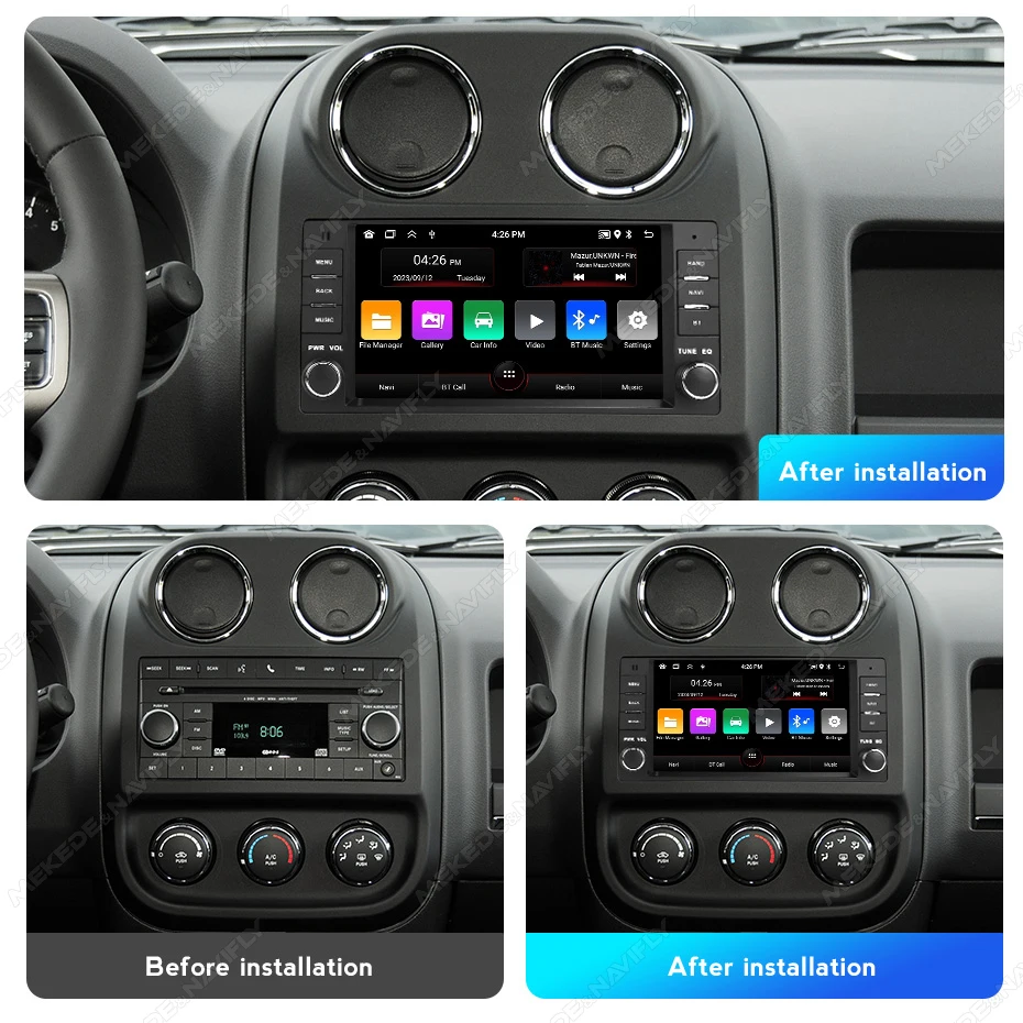 Navifly CarPlay Android Auto Car Radio For Jeep Wrangler Dodge Grand Cherokee Chrysler 300C Patriot Commander Caliber Challenger