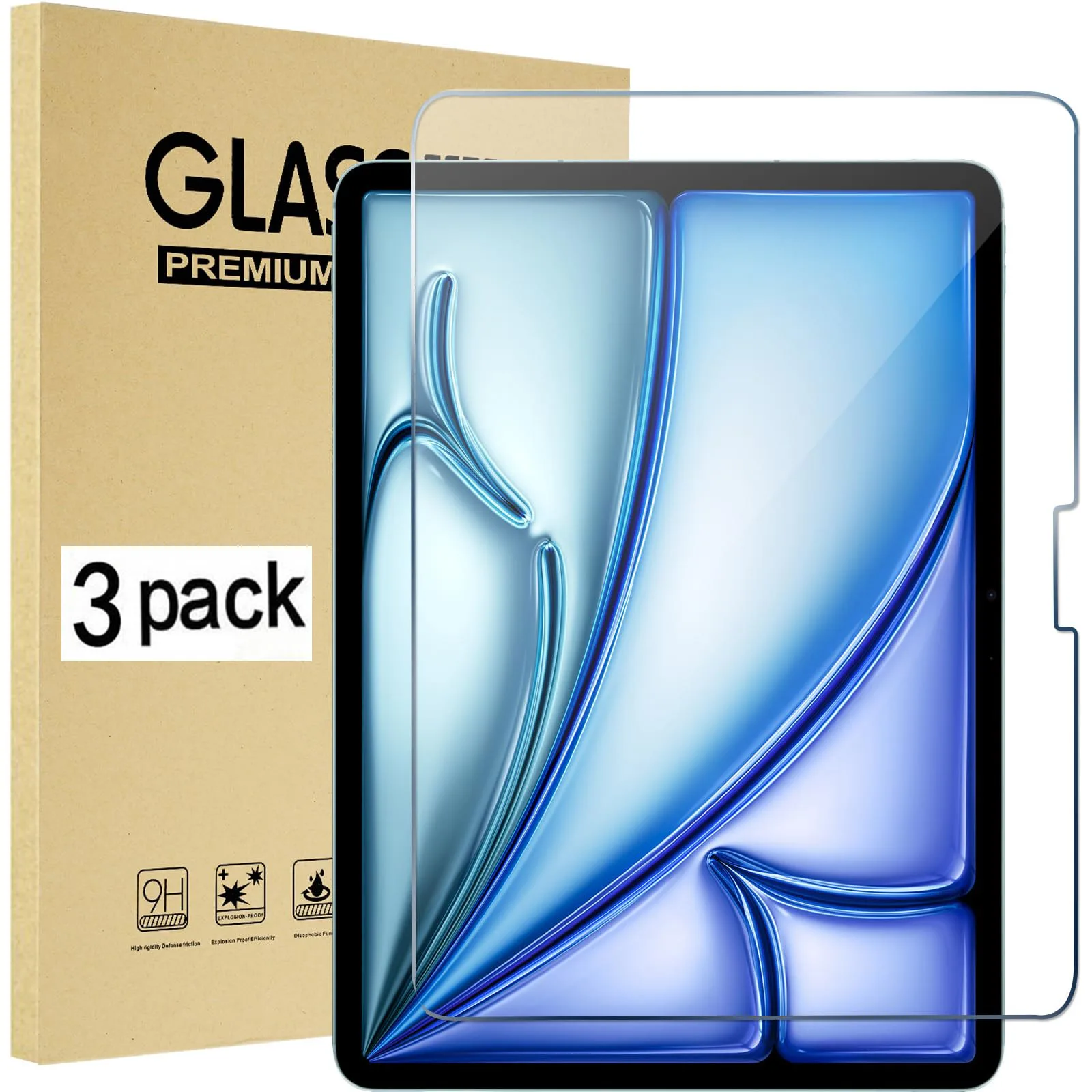 

( 3 Packs ) Tempered Glass For Apple iPad Air 13 2024 (Air 6) A2903 A2904 A2898 Anti-Scratch Tablet Screen Protector Film