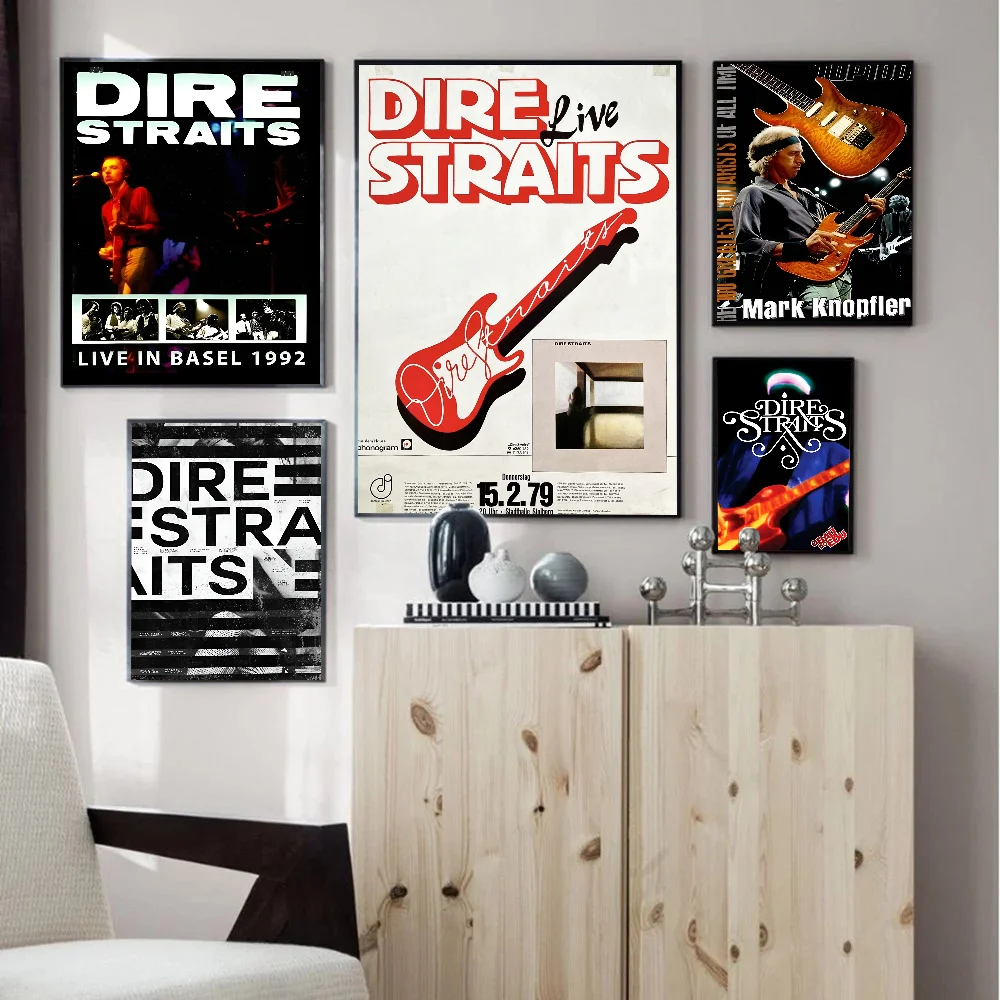 D-Dire S-Straits الكلاسيكية خمر الملصقات خمر غرفة بار مقهى ملصقات ديكور جدار اللوحة #3