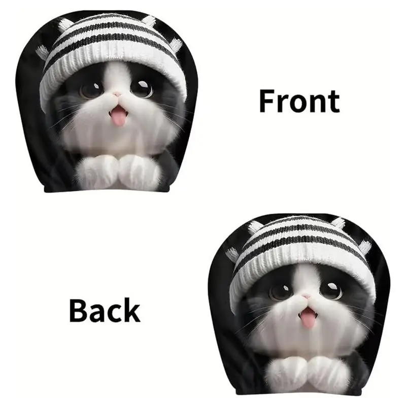 Best-Selling Universal 4Pcs Funny Cartoon Car Headrest Covers, Cute Printed Car Seat Headrest Protectors Auto Seat Head Rest