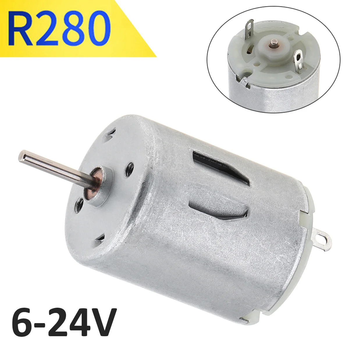 Mini DC Motors r280 High Torque High RPM DC Motors 6-24V 19800RPM or DIY Toys Mini Fans Juicer Water Pump Beauty Instrument