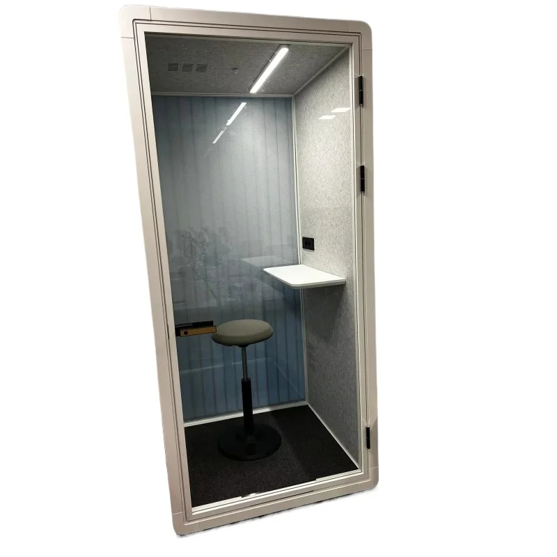 Portable small office, telephone booth, private workspace, modular and detachable cabin