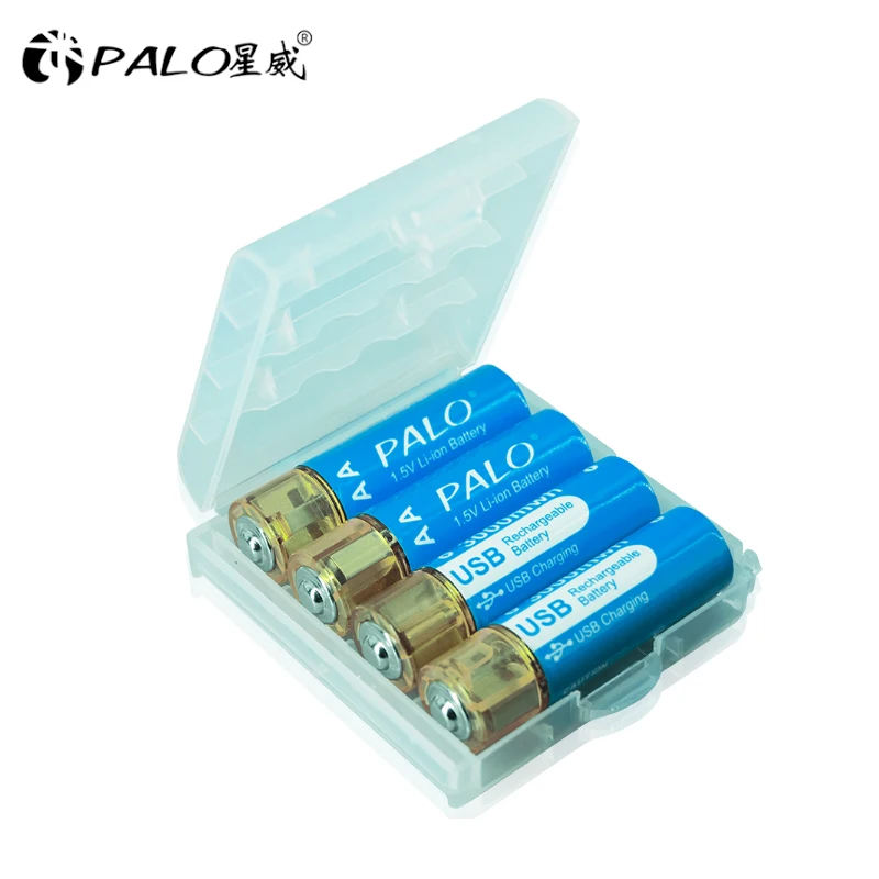 PALO 2-16PCS 1.5V AA Rechargeable Li-ion battery AA USB Rechargeable AA Lithium Battery For Toys Watch MP3 Player Thermometer