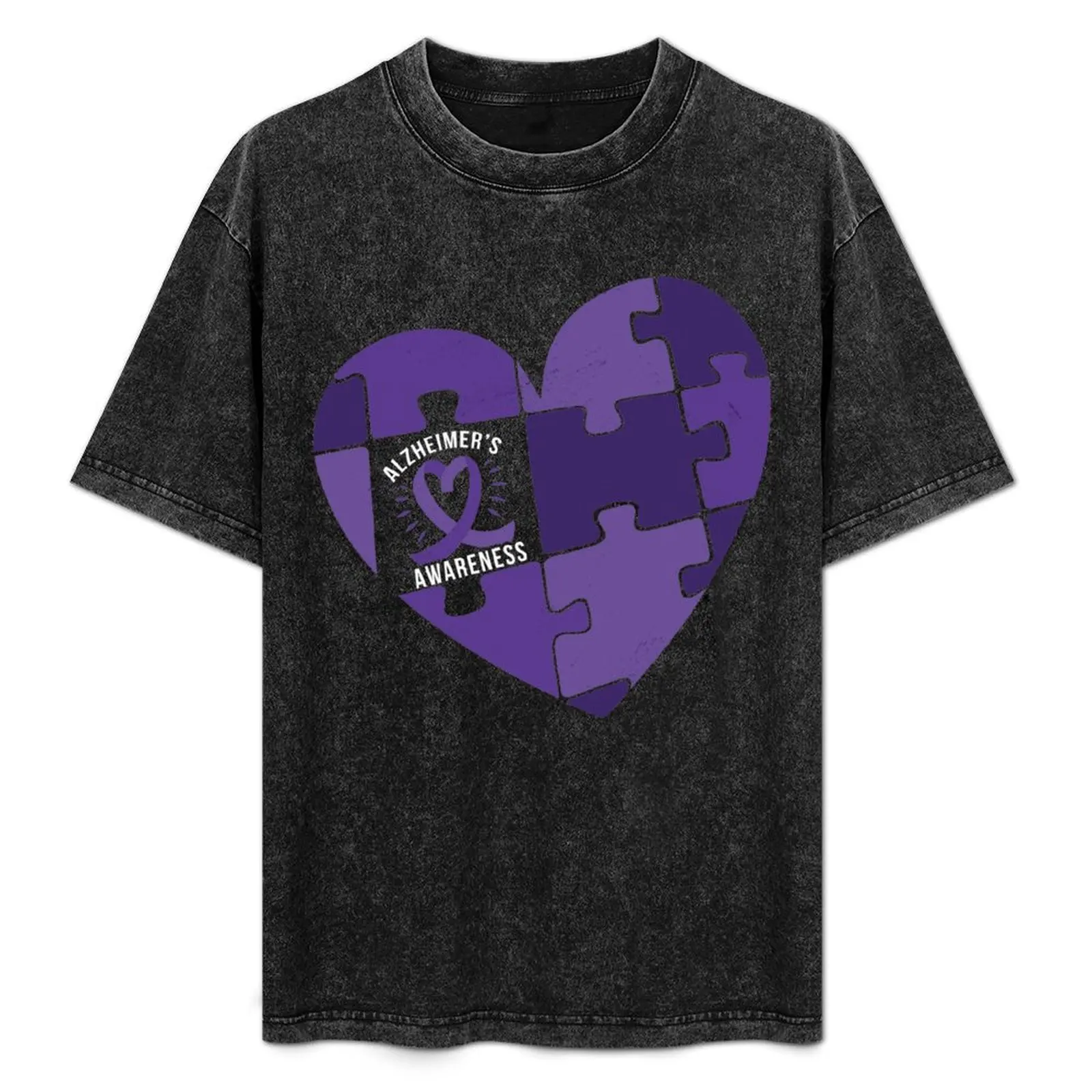 

Alzheimer Awareness Band with Heart. T-Shirt Breathable Sportswear T-Shirt for Men