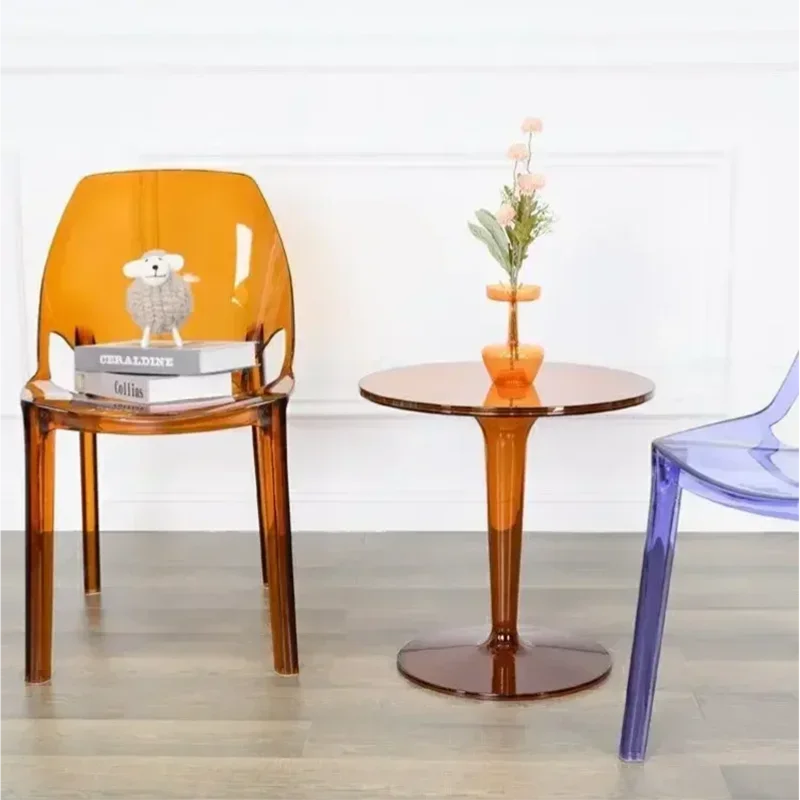 Simple Creative Transparent Acrylic Coffee Table Living Room Furniture Design Round Professional Couchtisch Hotel Furniture