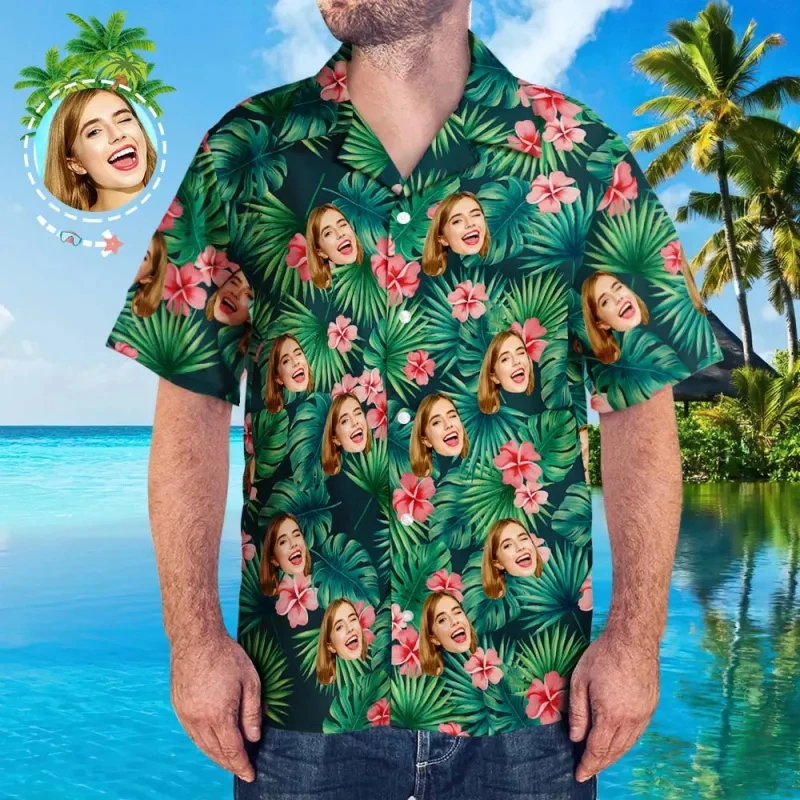 New Unisex Hawaiian Shirts Custom 3d Diy Print Button Up Shirt Short Sleeve Sleeve Funny Hawaii Shirt Tops Mens Designer Clothes