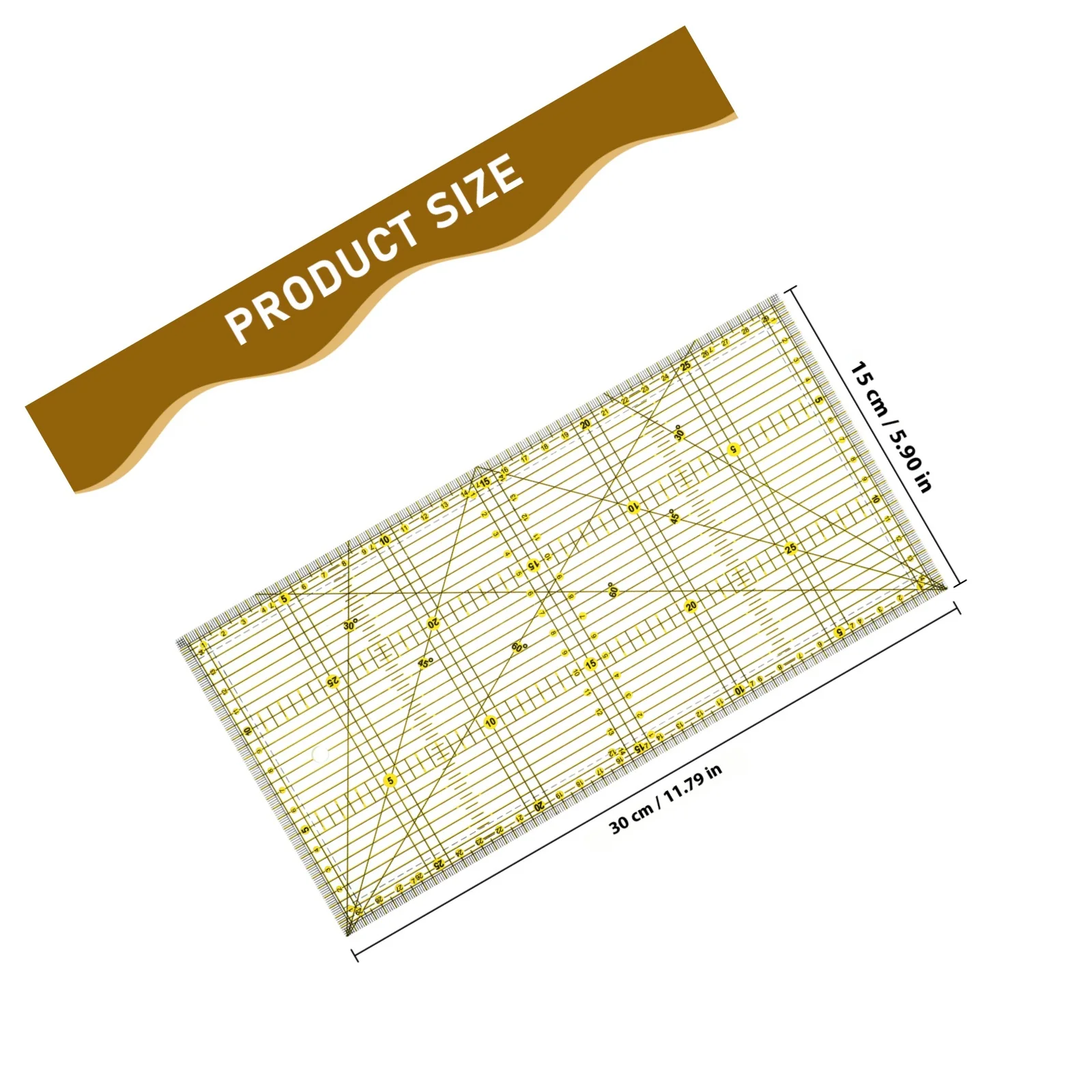 مسطرة اللحف لتقوم بها بنفسك خطوط شبكية مزدوجة ملونة من الأكريليك خليط اللحف الخياطة غير قابلة للانزلاق 15x30 سنتيمتر أداة دقيقة لللحف #2