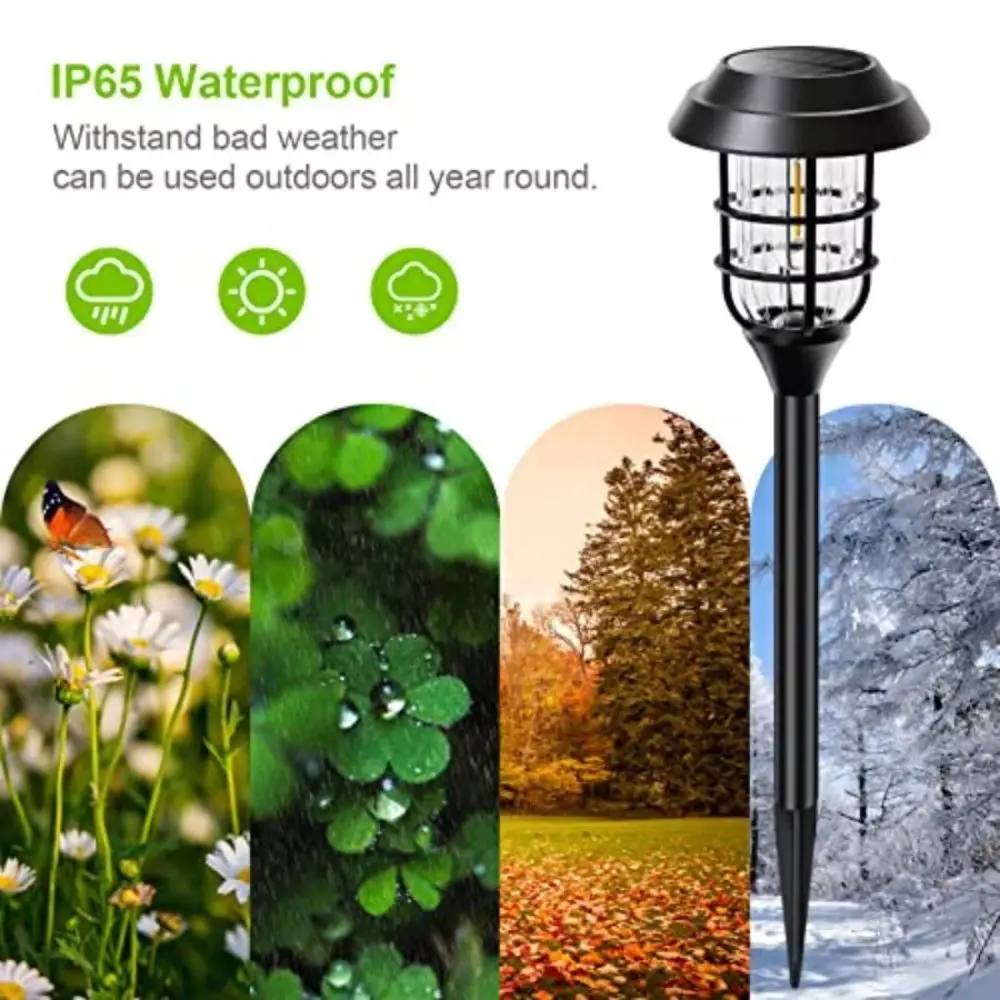 Solar Powered Solar Lawn Lights Warm Light Easy Installation Outdoor Garden Lights Energy Saving Plug-in Design Landscape Lights
