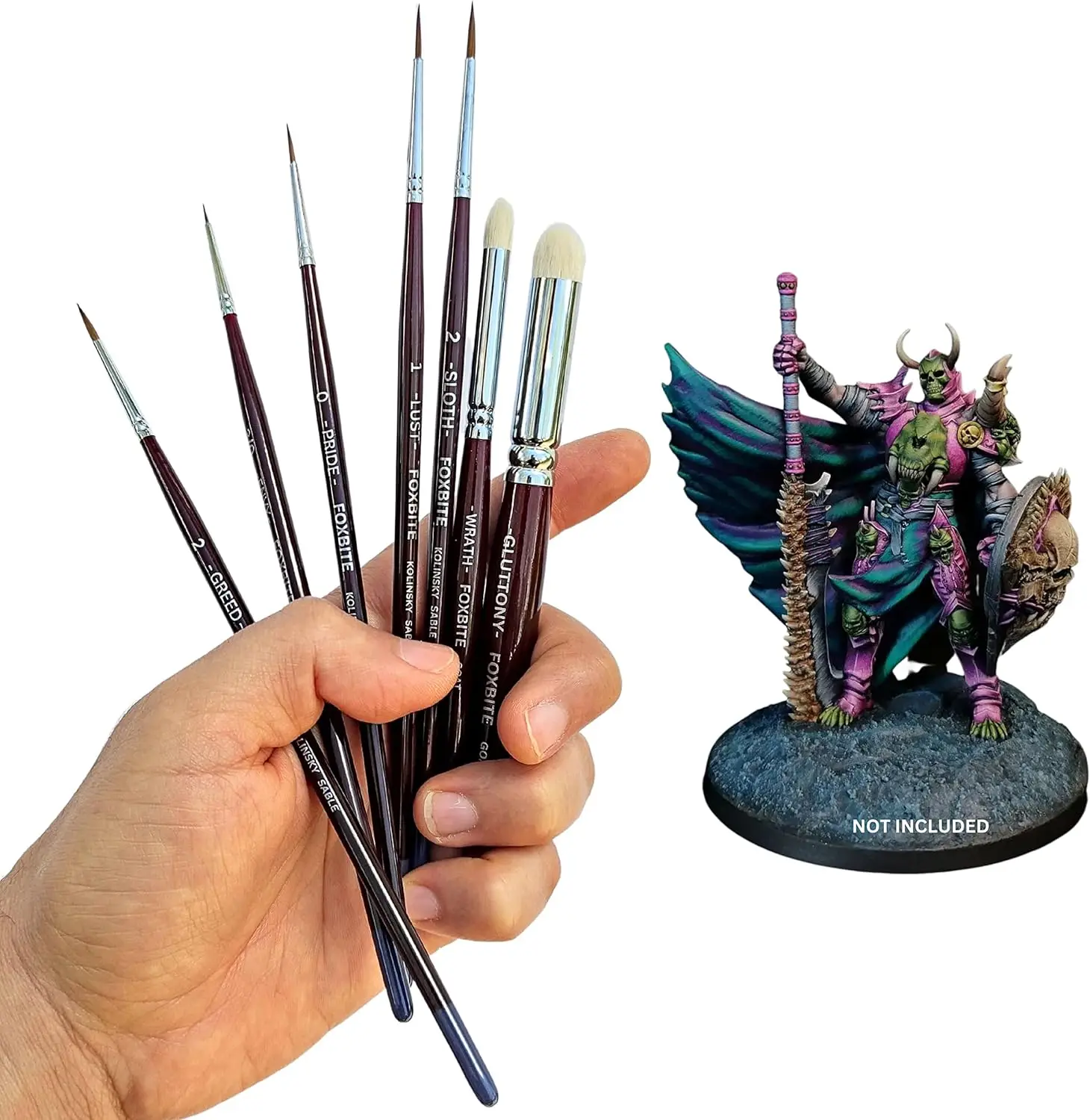 bite Kolinsky Sable Set Brushes For Miniature Painting Modeling Pieces Fine Detail Paint Brush Miniature Painting Kit Mini