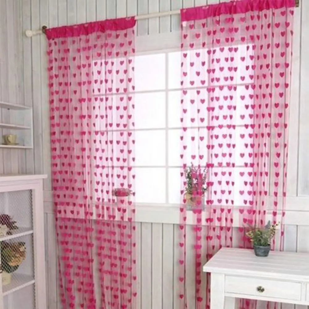 

Room New Door Drapes Loving Heart Curtain Window Pattern Tassel