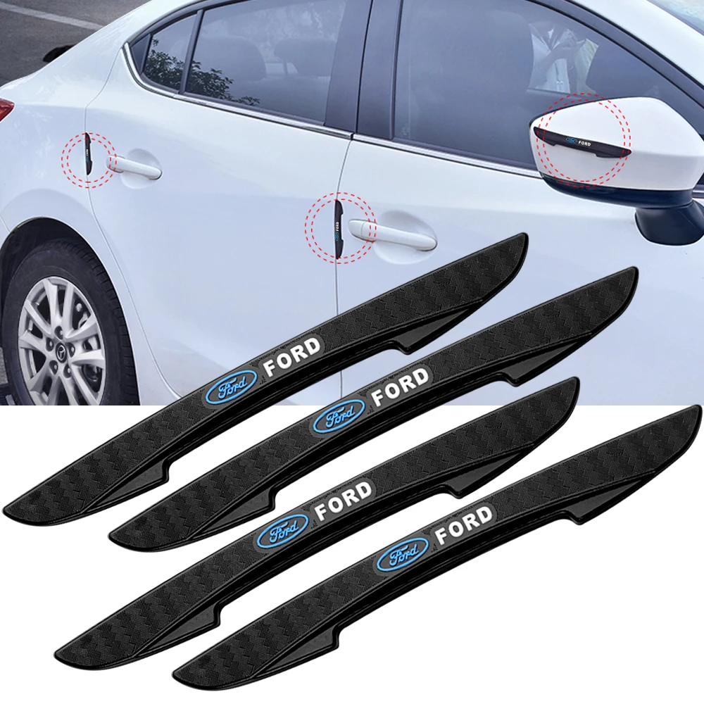 4pcs Car Door Anti-Collision Rubber Strips Bumper Guard Protector Stickers For Ford Focus 2 Mk2 Mk3 Ranger Mondeo Mustang Mondeo