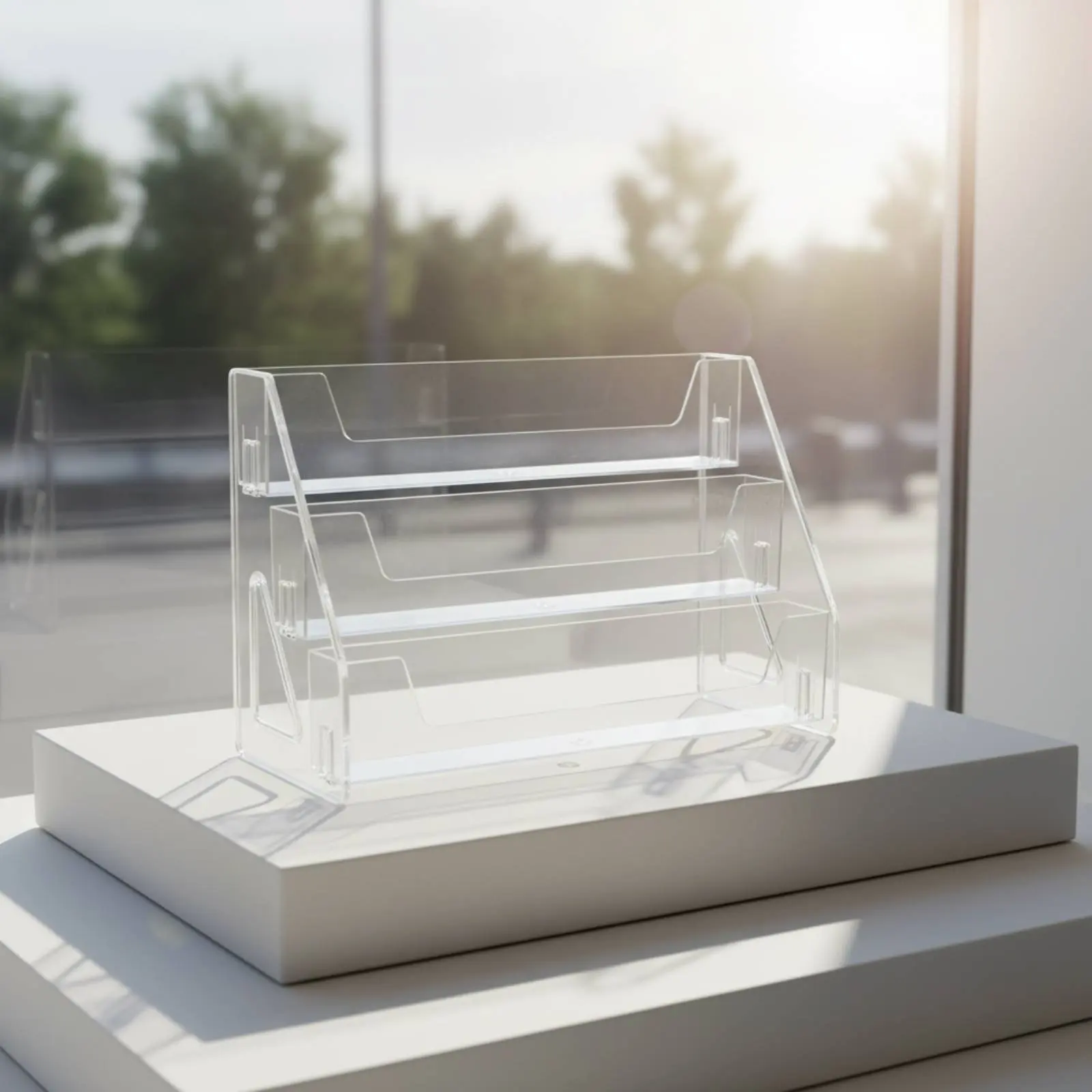 Stepped Display Stand Transparent Acrylic Display Stand Clear Acrylic Shelf Organizer Easy to View Storage Item for Room Decor