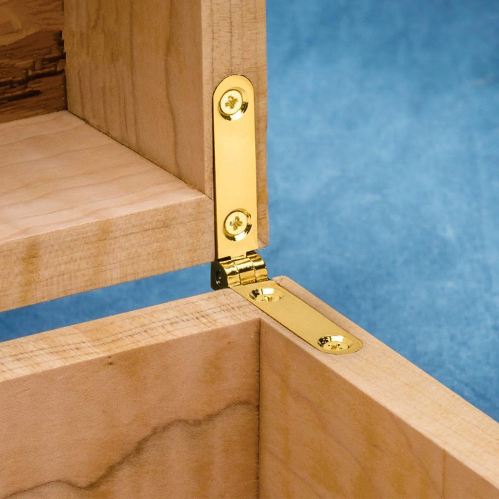 6 قطعة مفصلات سبائك الزنك لصندوق المجوهرات الخشبي سبعة أحرف مفصلات صغيرة خمسة اكسسوارات ذهبية بما في ذلك مسامير التثبيت