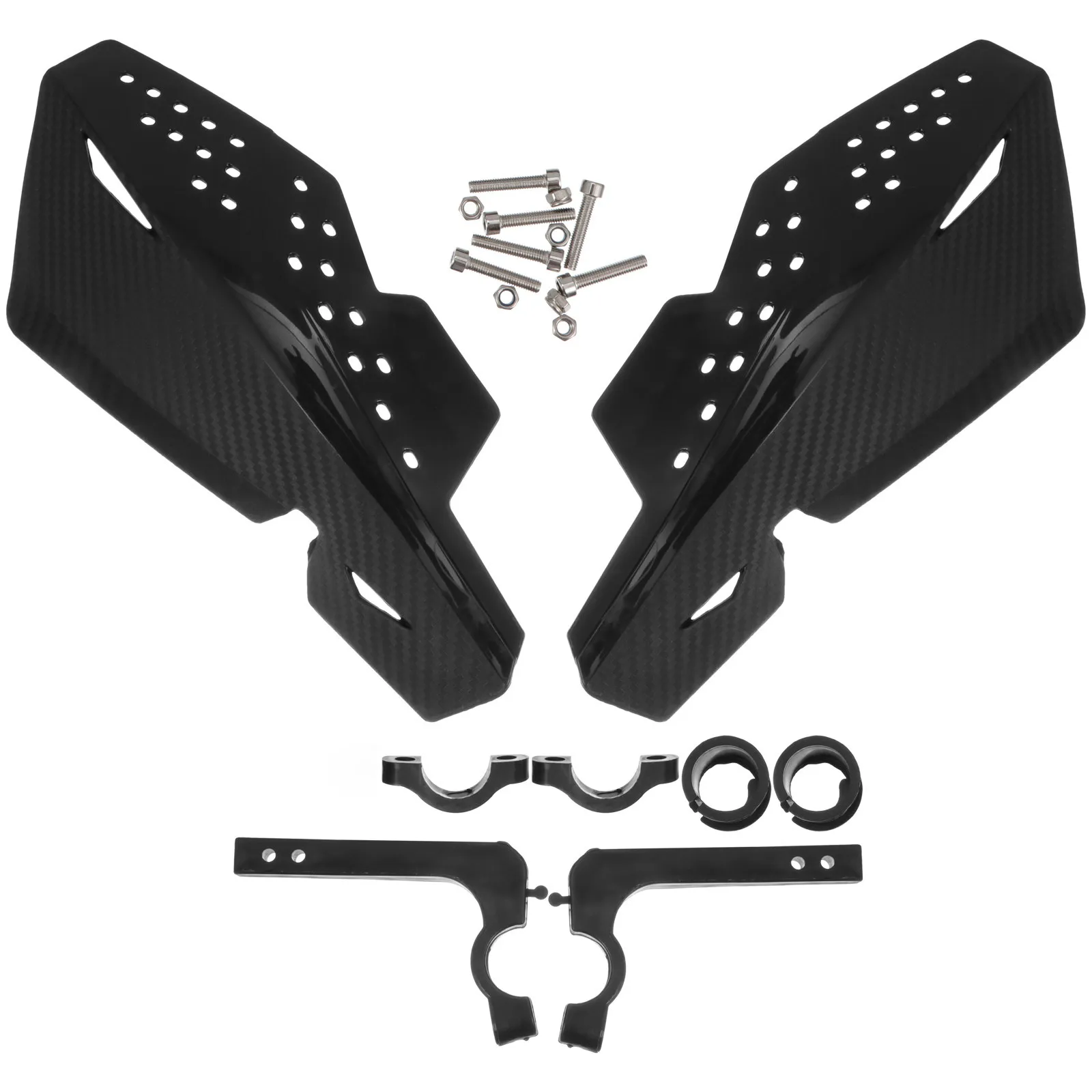 2Pcs Motorcycle Hand Guards Carbon Fiber Handlebar Protector Windproof Removable Balance Weight Motorbike Accessory