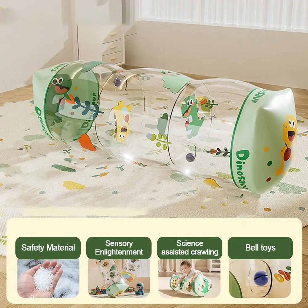 PVC製インフレータブルクロールローラー恐竜プリント感覚活動フィットネスローラーおもちゃ刺激的なインタラクティブ