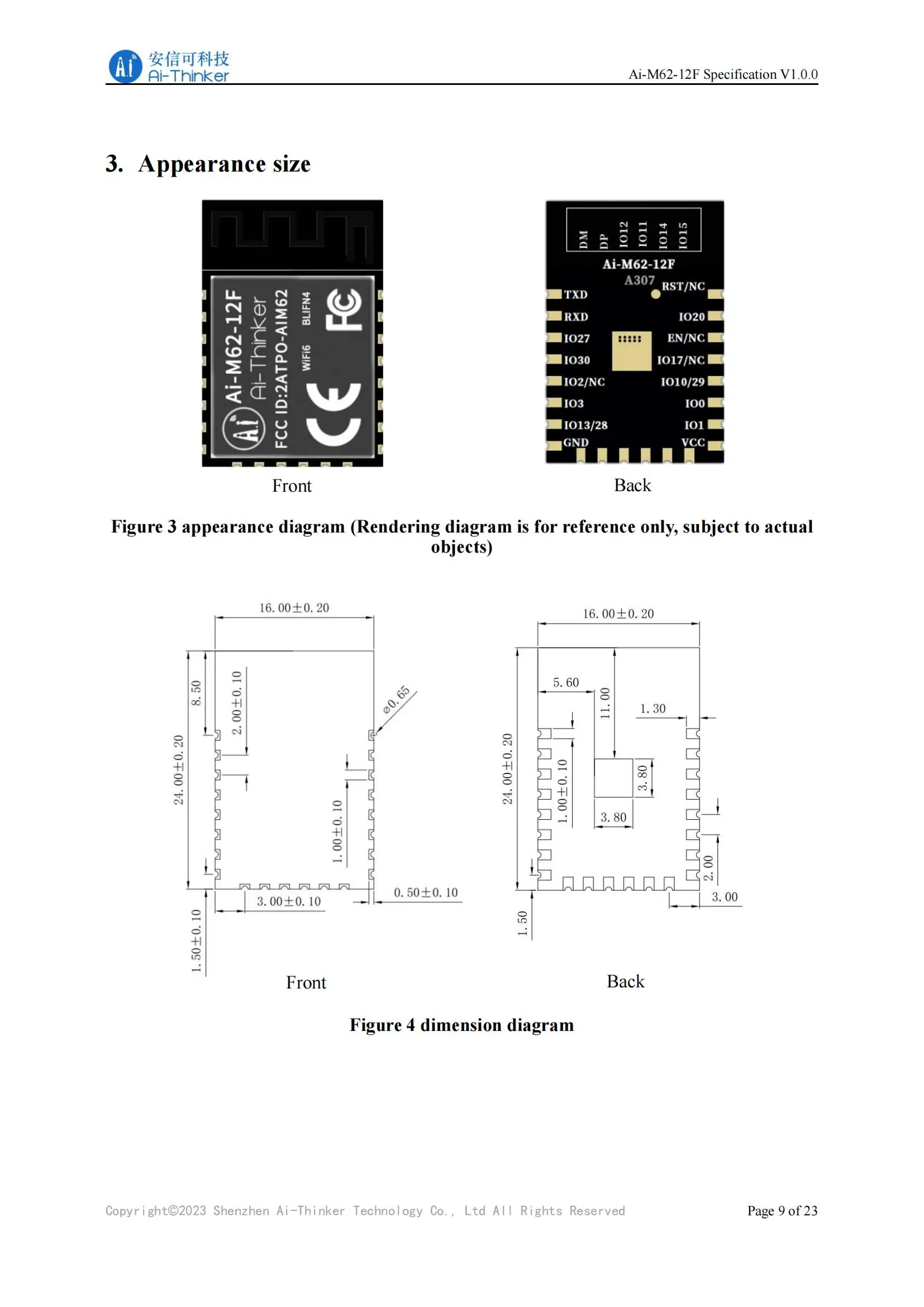 Ai-M62-12F Ai-M62-13 Ai-M62-M2-I Ai-M62-32S Kit Ai-M62-CBS Ai-M62-13U M2 M01L I WiFi 6 Bluetooth-c Ble 5,3 Wireless Modul Board – Detail 40
