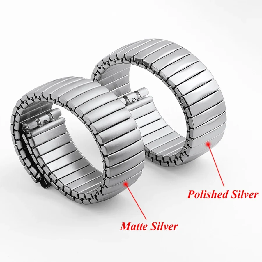 حزام ساعة معدني مرن لساعة سواتش تمتد التوسع الفولاذ المقاوم للصدأ حزام الرجال النساء معصمه اكسسوارات 17 مللي متر 20 مللي متر العصابات