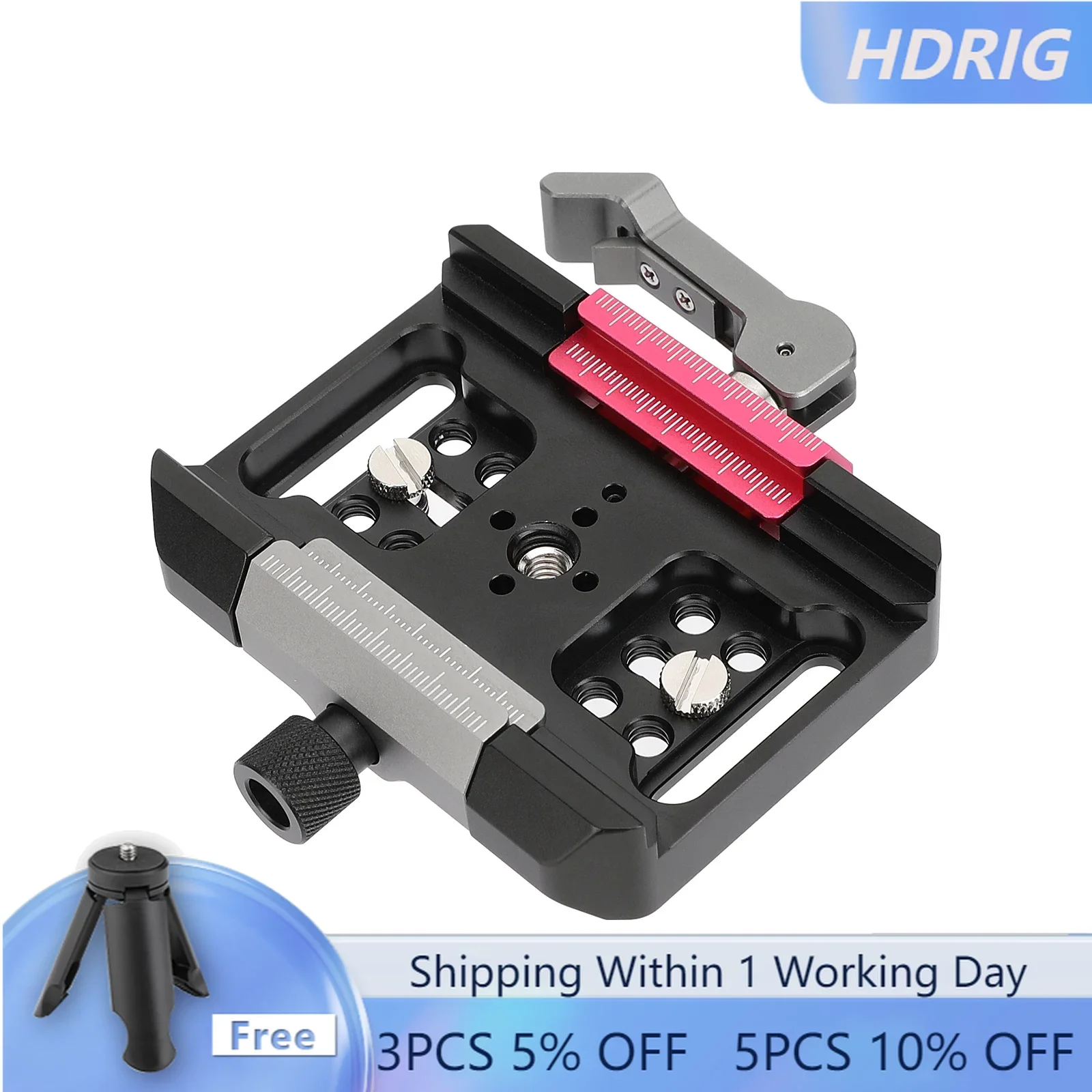 HDRIG Quick Release Clamp Baseplate Compatible  Arca Manfrotto-Type Plate Acessory Mount Baseplate for Monitor Camera Sliders