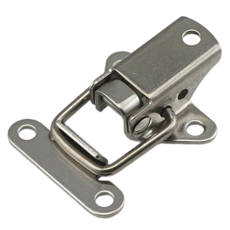 1/4Pcs Stainless Steel Mini Buckle Cabinet Door Trunk Toolbox Latch Metal Toggle Catch Lock Clasp Furniture Hardware Accessories - view 3