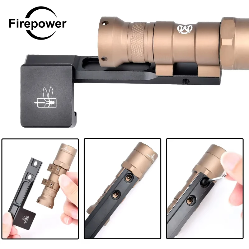 

Tactical Surefir M600 Flashlight M600U LED Spotlight With 45° Offset Adaptive Light Mounting Metal Base For 20MM Picatinny Rail