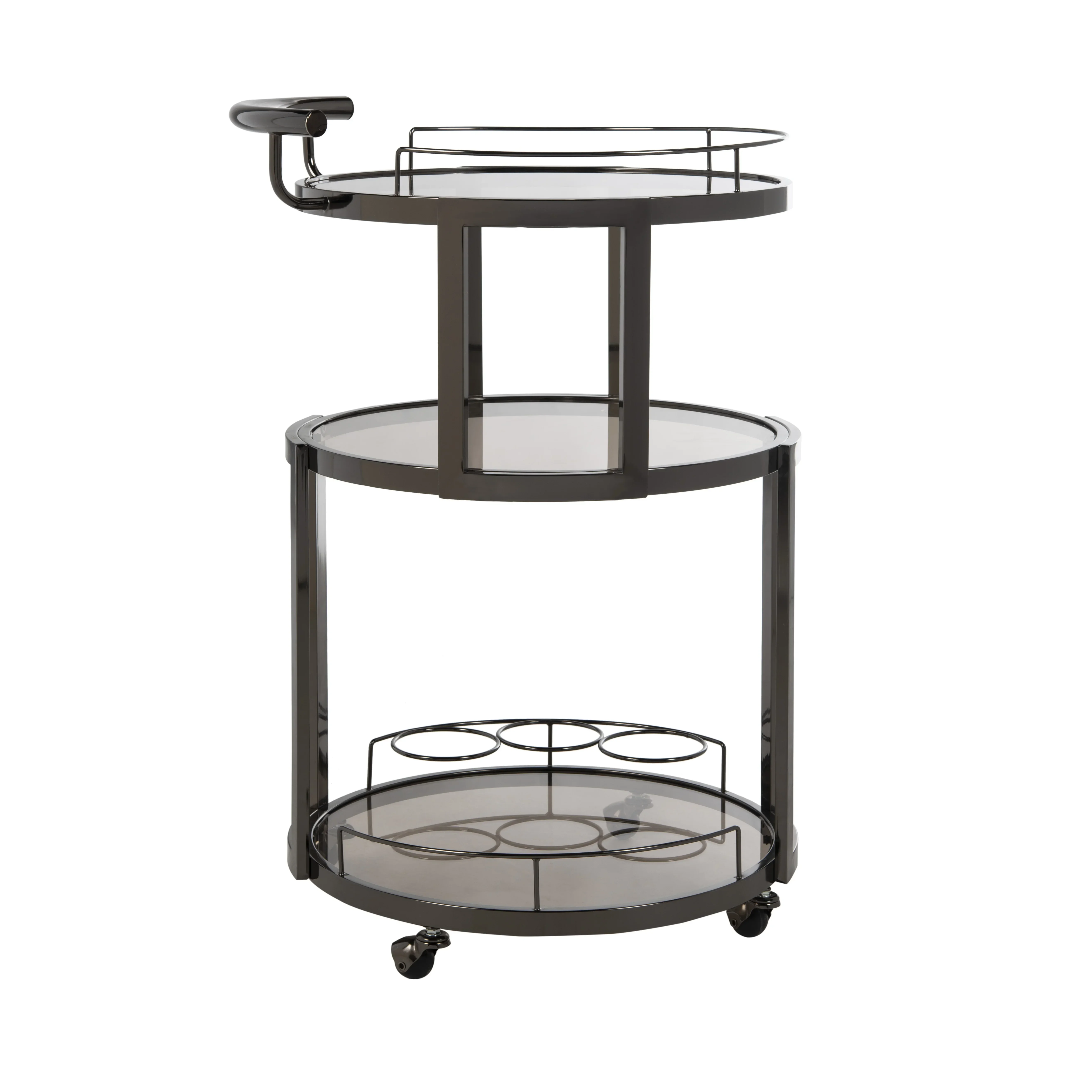 Hotel Restaurant Furniture Metal Serving Bar Cart Luxury Kitchen Antique Stainless Steel Food Serving Trolley for Barware Use