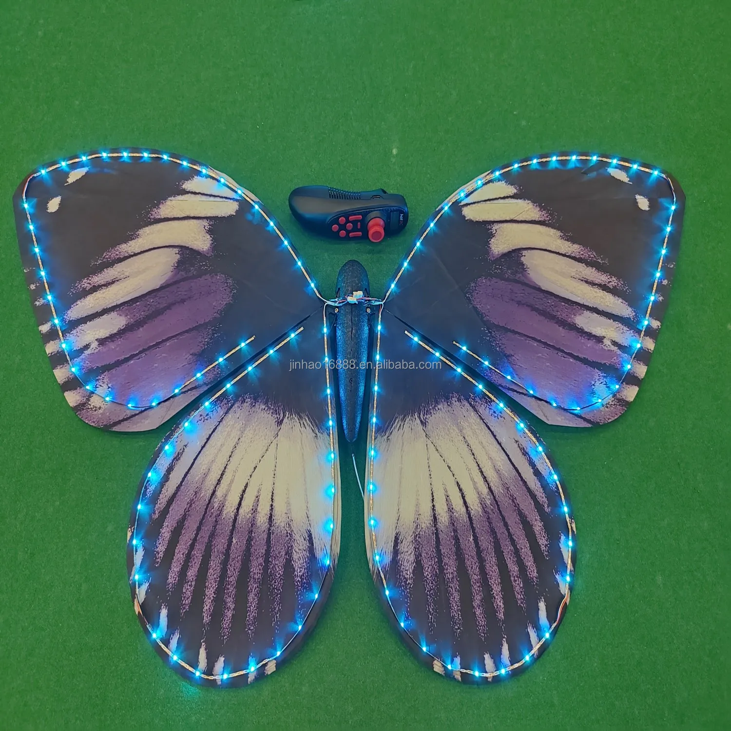 LED luminous bionic butterfly, remote control dynamic flight, wedding event performance props