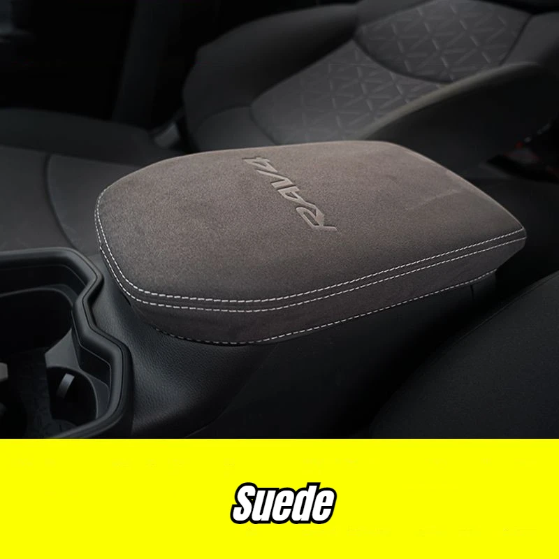 For Toyota RAV4 Accessories 2019-2023 Center Console Armrest Cover Leather Middle Console Lid Cover Protector Arm Rest Covering