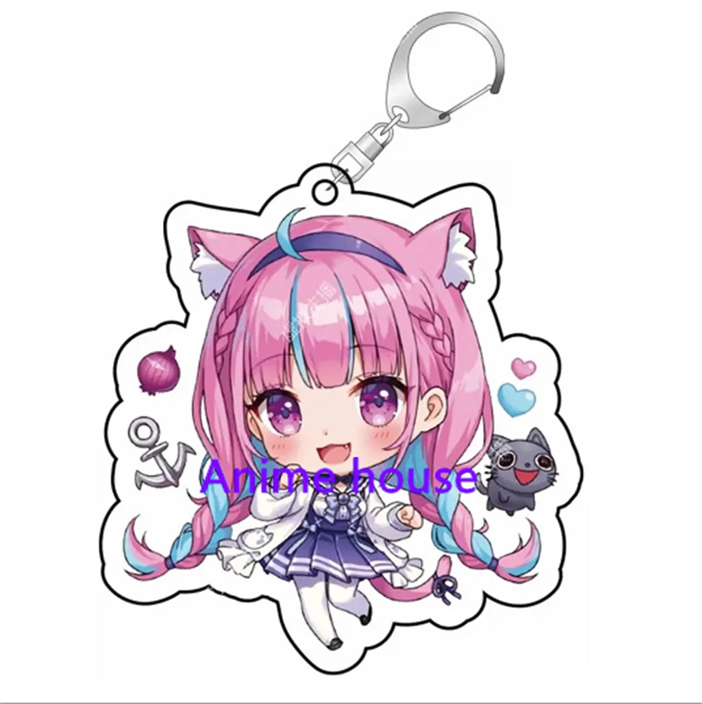 Anime Hololive Vtuber llavero dibujos animados figuras lindas colgante llavero anillo ornamento bolsa encanto mujeres hombres re