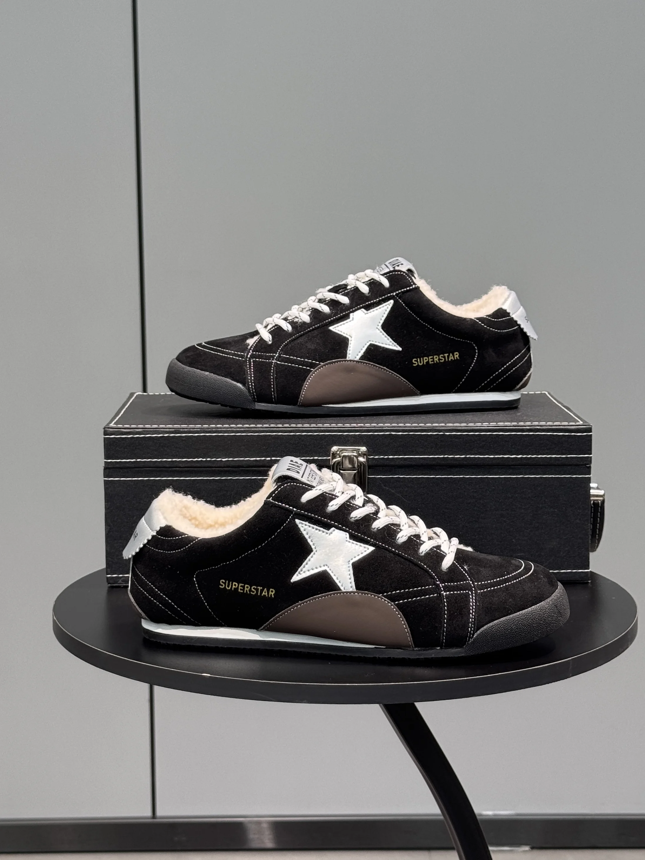 

Men's Winter Warm Fce Lined Leather Sneakers Soft Bot Retro Sle Casual oes Comfortable Cotton Canvas Slip-On Boots