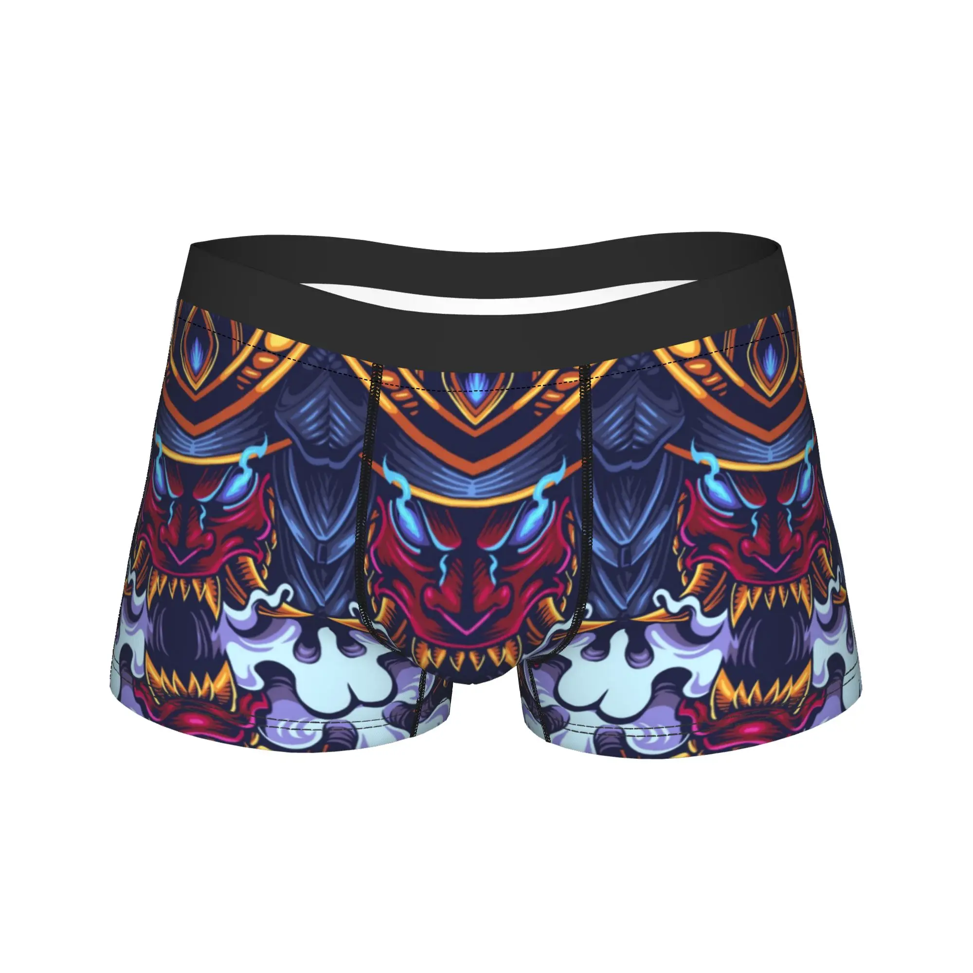 Psychedelic Oriental Demon Portrait Shorts Briefs  Underwear Quality Males Comfortable Trunk Design Plus Size Panties