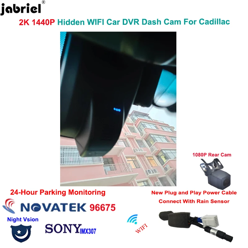 For Cadillac CT4/CT5 2019 2020 2021 Auto Wifi 2K 1440P Car DVR 24H Video Recorder Driving Recorder Plug and Play Easy to install