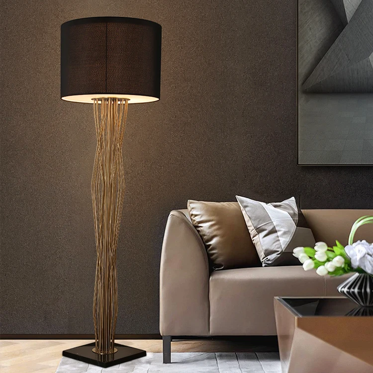 Unique Design Indoor Decoration Lamp Living Room Villa Stainless Steel E27 Light Holder Contemporary LED Floor Lamp