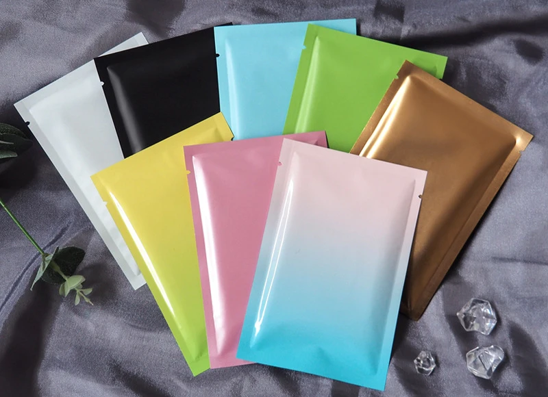 TETP 100 Stück kleine farbige Aluminiumfolie oben offener Beutel Heißsiegelpulver Süßigkeiten Tee Flüssigkeitsverpackung Aufbewahrungsbevorzugungen Großhandel – Detail 2