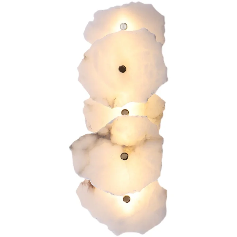 Natural Stone LED Wall Lamp Marble Parlor Corridor Bedroom Sconce Copper Designer Art Deco Wall Lights Dropshipping