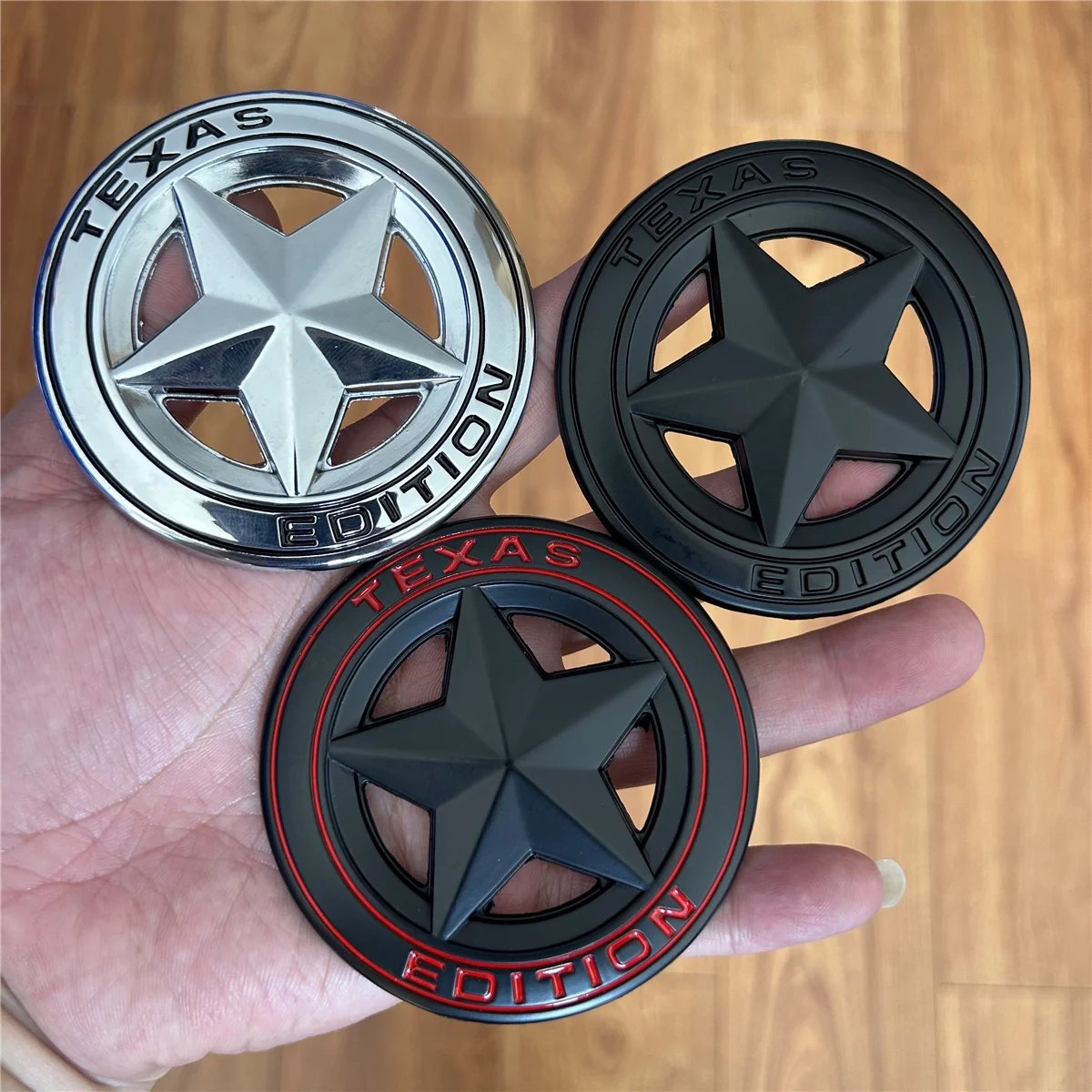 3D Metal TEXAS EDITION Shield Pentagram Emblem Badge Car Fender Side Body Sticker Car Styling