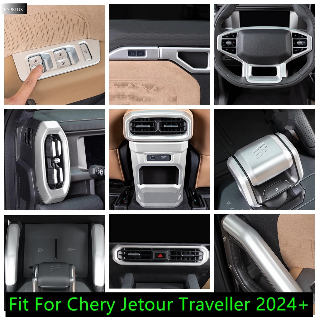 

Matte Car Gear Shift Knob / Rear Air Outlet / Window Lift Button Cover Trim ABS Accessories For Chery Jetour Traveller 2024 2025