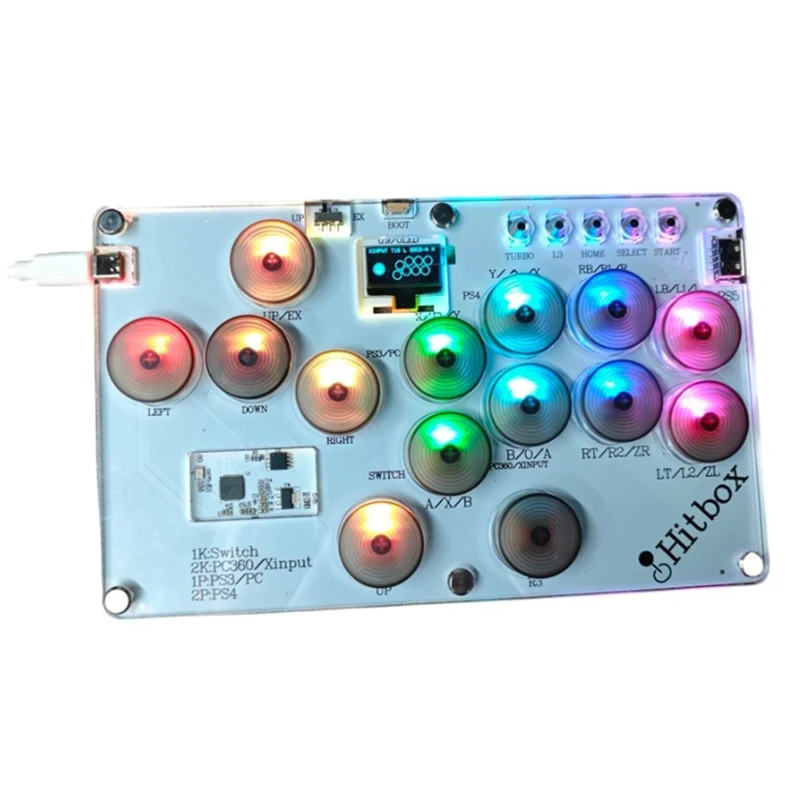 

Stylish-Hitbox Controller Arcade Fight Stick Joystick Keyboard SOCD No Delay For Raspberry Pi/PC/PS4/NS/PS5 Game Console