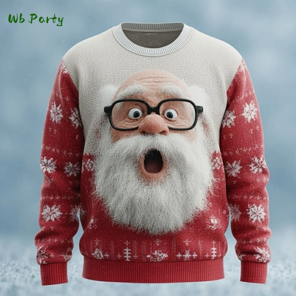

2026 Christmas Men's 3D Printed Santa Claus Men's Sweatshirt O-Neck Trendy Street Style Autumn Casual Sweatshirts Y2k Clothes