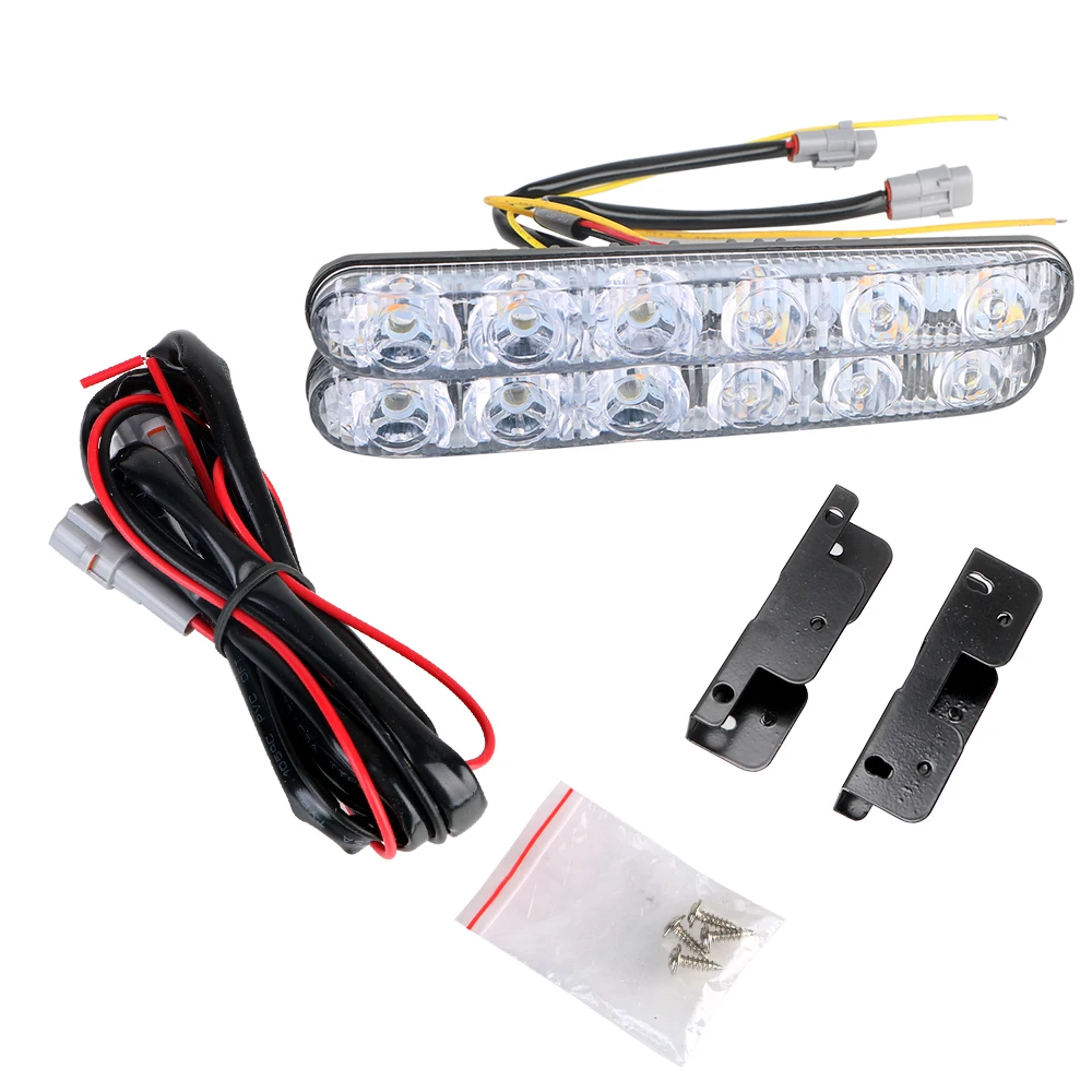 1 Pair Daylight Auto Daytime Running Lights Car Daytime LED Light DC 12V DRL Turn Signal Indicators Car Styling