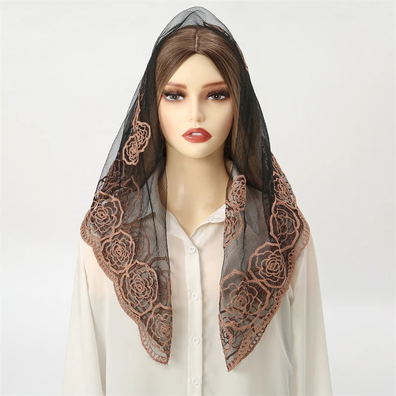 Flower Lace Scarf for Women, Hijab Wrap, Shawl for Lady, Wedding Headscarves, Female Fashion Accessories, Spring and Summer 2024