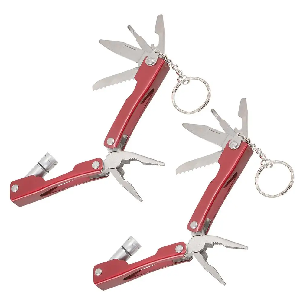 

2Pcs Multifunctional Clamp Tool Stainless Steel LED Flashlight Foldable Pliers Pocket Tools for Men Camping Outdoor Emergency
