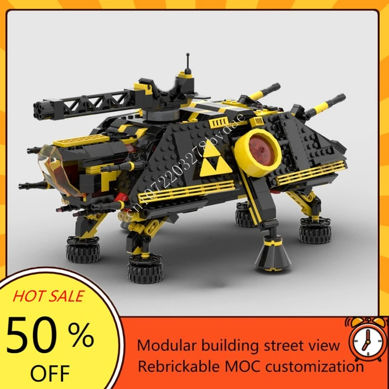 

924PCS Blacktron AT-TE Alt Space War Military MOC Battle Model DIY Custom Puzzle Assembly SpaceShip Birthday Toy Gift for Kid
